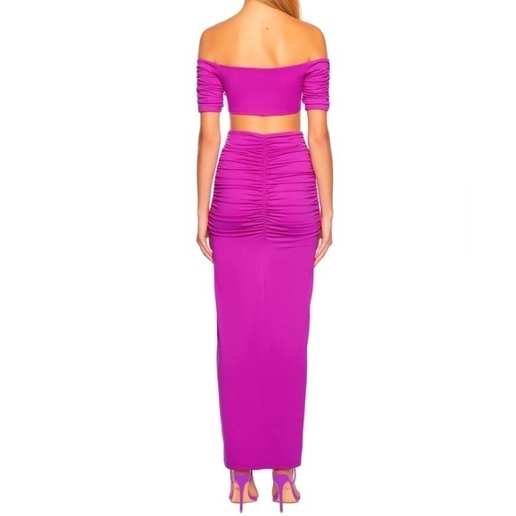 Susana Monaco gathered slit front skirt magenta - size small - Picture 3 of 5